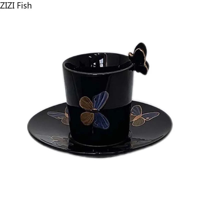 DecorBites™ Butterfly Ceramic Tea Cup & Saucer Set for Elegant Dining Table Décor