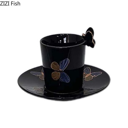 DecorBites™ Butterfly Ceramic Tea Cup & Saucer Set for Elegant Dining Table Décor