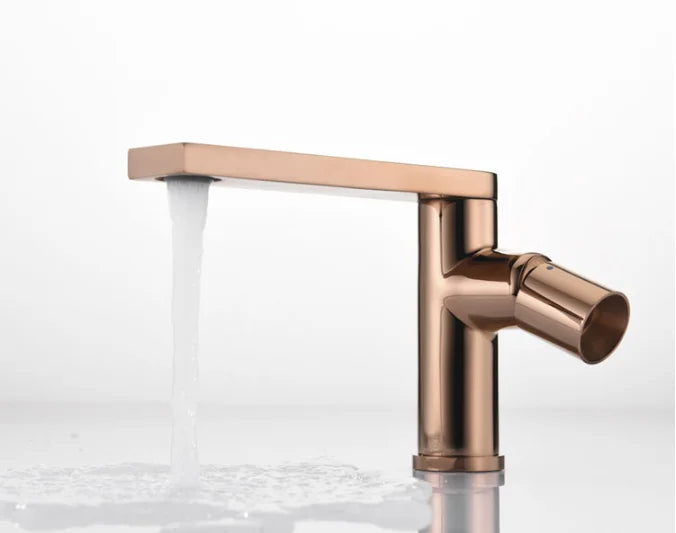DecorBites™ Brushed Gold Basin Faucet: Single Handle Brass Bathroom Mixer Tap