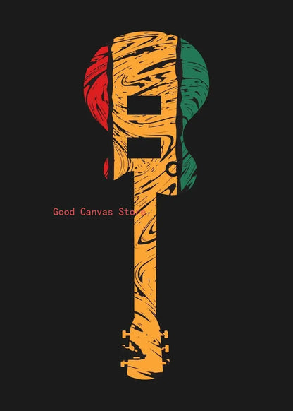 Lienzo impreso con guitarra eléctrica abstracta - Arte mural musical de DecorBites™