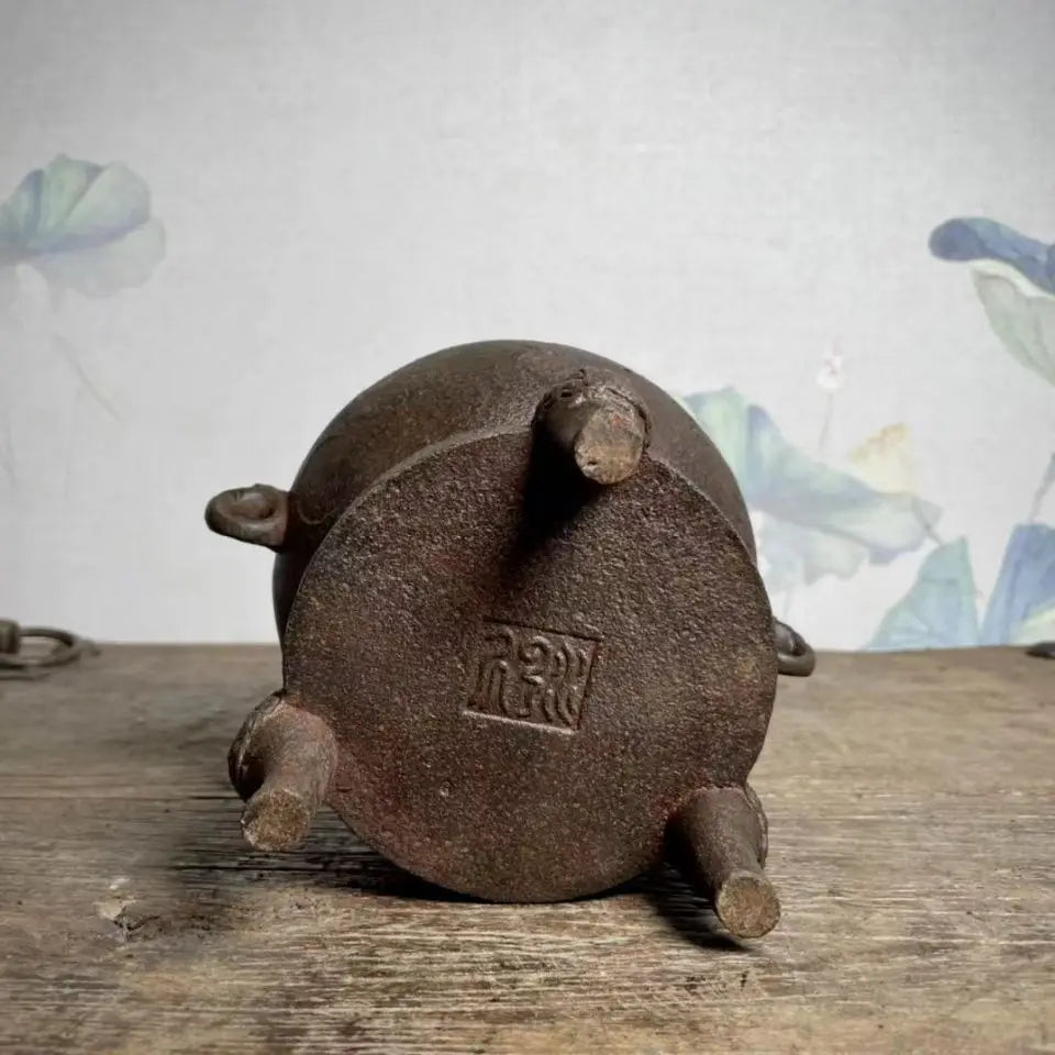 DecorBites™ Double Dragon Copper Craft Brass Tiger Mouth Carbon Stove Large Ornament