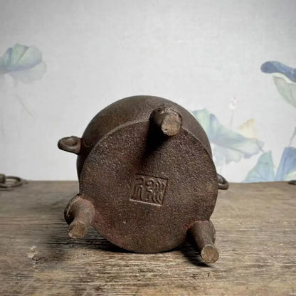 DecorBites™ Double Dragon Copper Craft Brass Tiger Mouth Carbon Stove Large Ornament