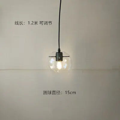 DecorBites™ Glass Globe Chrome Pendant Light - Nordic Style Hanging Lamp