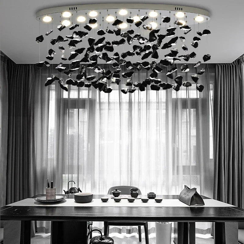 Decorbites™ Bunte Kristallstein-Lüster - Ovaler Leuchter LED-Beleuchtung für Heimdekoration