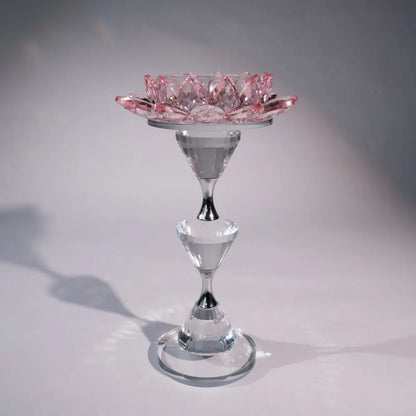 DecorBites™ Crystal Lotus Candle Holder Home Decoration Crystal Flower Candlestick