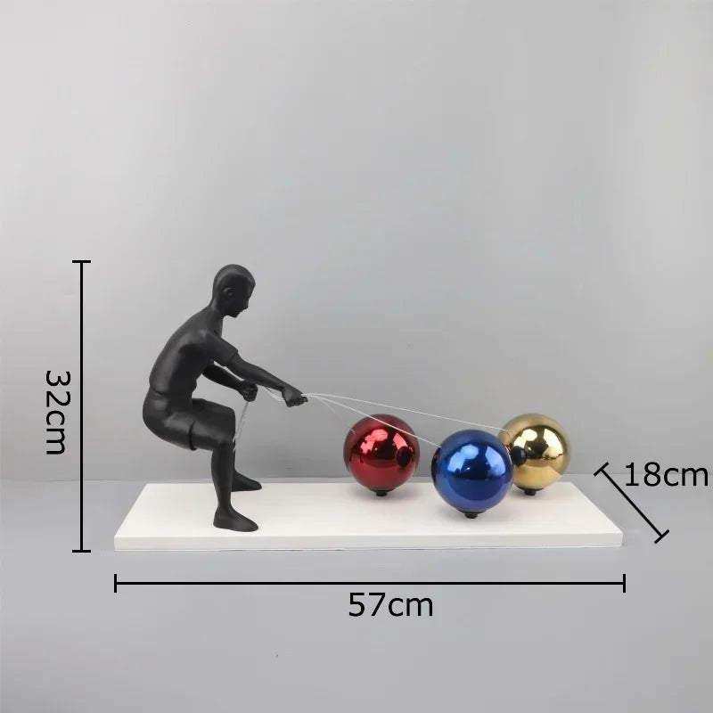 ديكور بايتس™ - منحوتة معدنية تجريدية لديكور المكتب، ديكور غرفة جميل