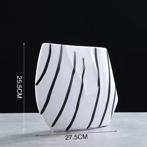 DecorBites™ Elegant Striped Ceramic Vase TV Cabinet Crafts Hydroponic Home Decor Gift