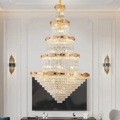 Lámpara de araña de cristal DecorBites™ para el Gran Salón, escalera de caracol, iluminación de lujo posmoderna