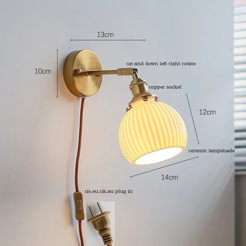 DecorBites™ Ceramic LED Wall Light for Home Indoor Decor Bedroom Bathroom Mirror