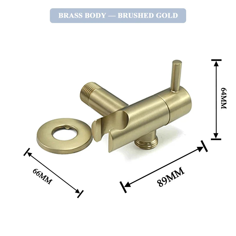 Decorbites™ Grifo de Bidé Dorado Pulverizador Manual de Grifo de Agua Fría Único Grifo Higiénico para Inodoro Ducha