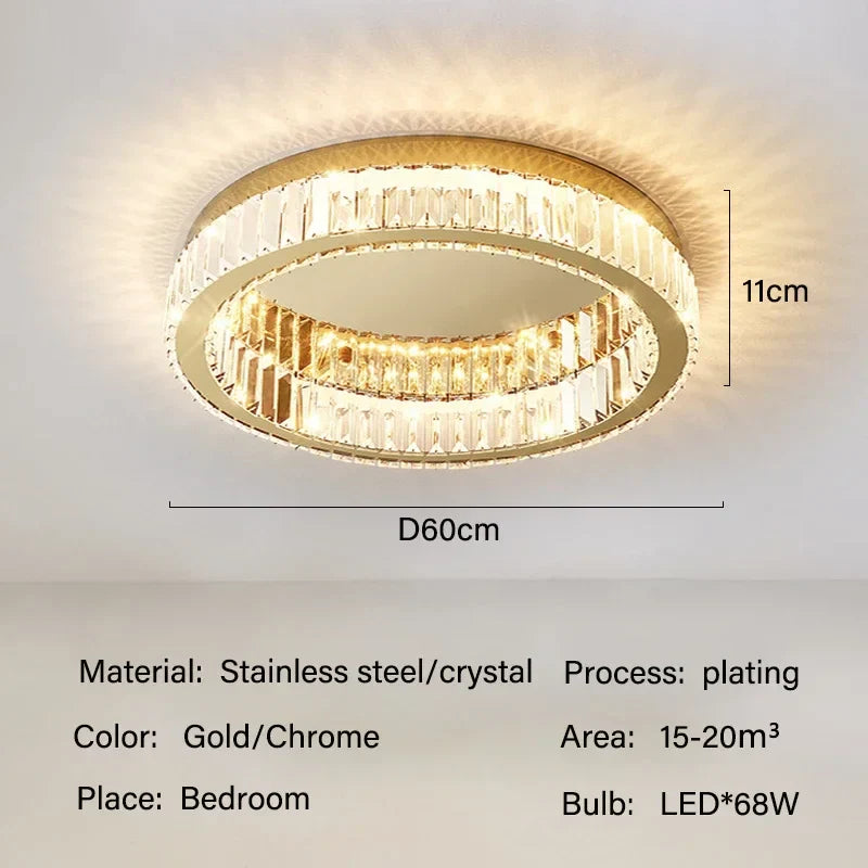 DecorBites™ Crystal LED Ceiling Chandelier for Home Living Room Bedroom Lighting