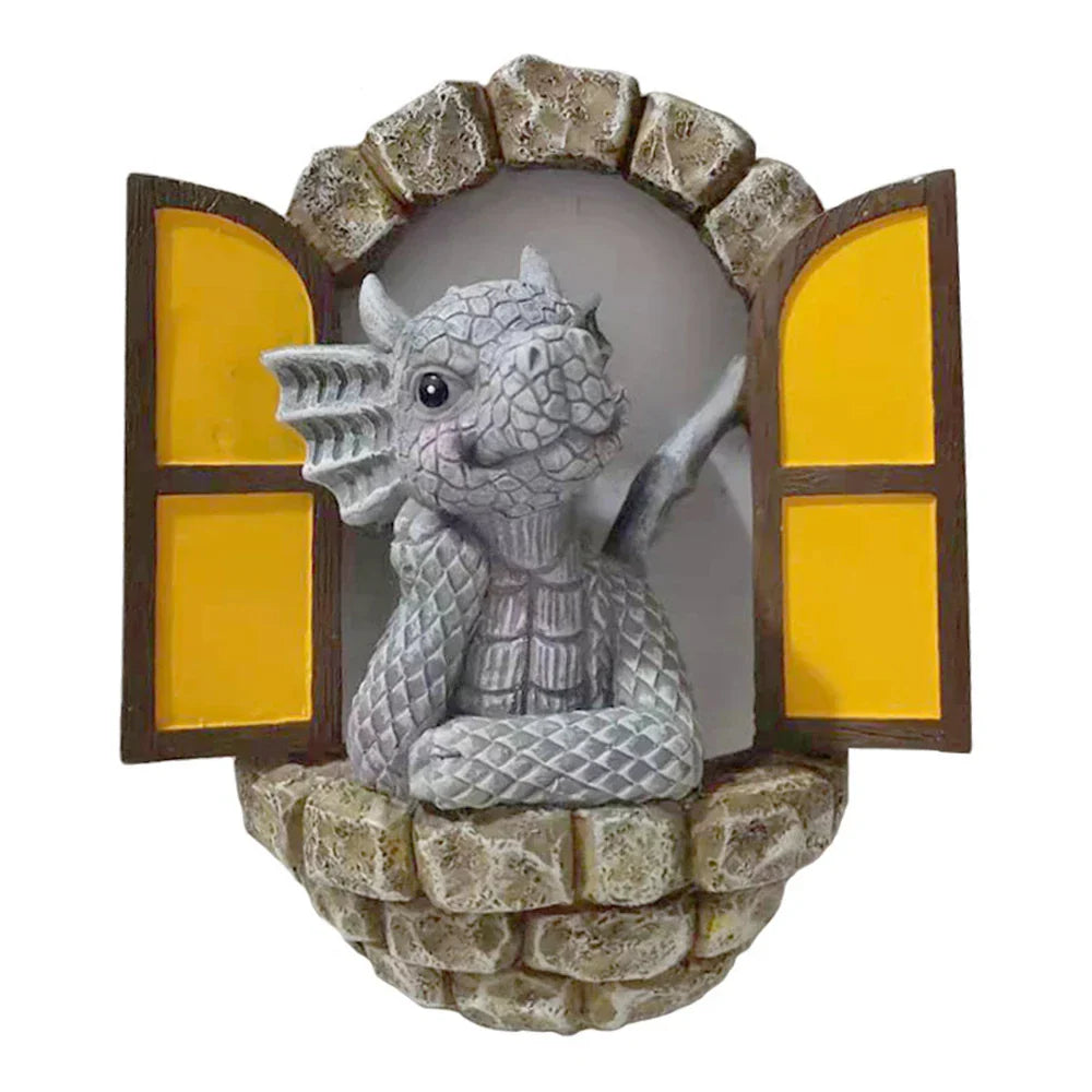 DecorBites™ Dino Garden Sculpture - Fun Dinosaur Decor for Yard, Wall & Windows