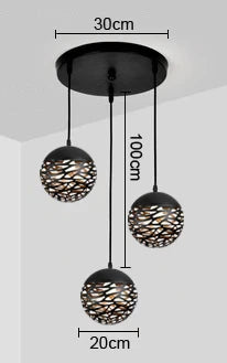 Decorbites™ Kelly Anhängerlampe: Vintage Kugel-Lampe Kronleuchter für industrielle Heimdekoration