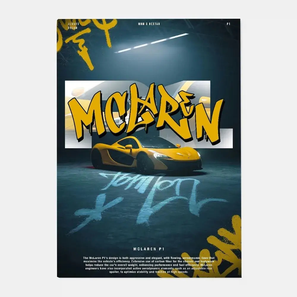 DecorBites™ Mclaren P1 GTR Luxury Poster for Home Decor