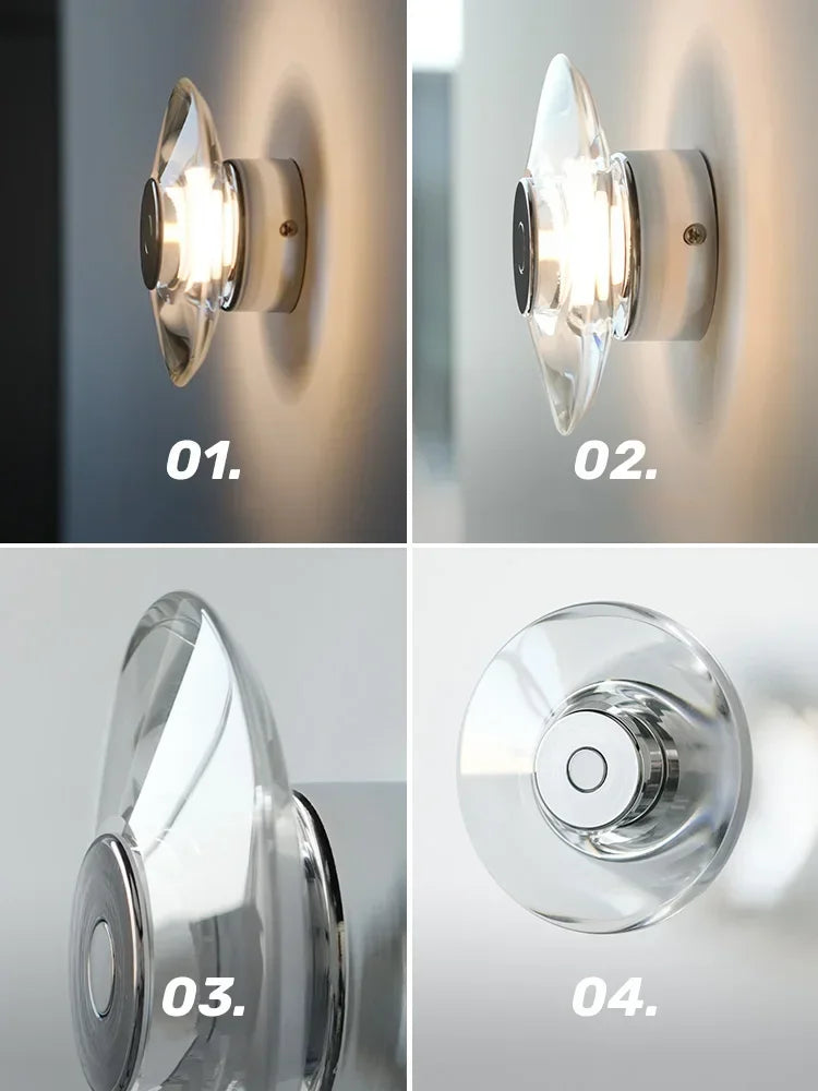 Lámpara de pared de noche DecorBites™ Crystal: Diseño circular minimalista moderno para el hogar