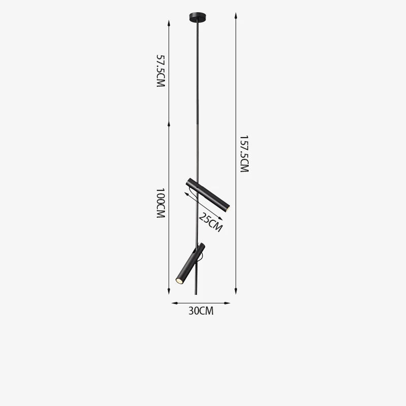 DecorBites™ Black Adjustable LED Pendant Chandelier for Bedroom, Kitchen, Living Room