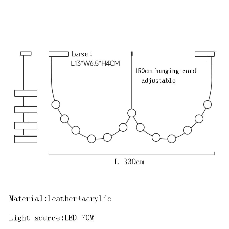 ديكوربايتس™ مصباح معلق من الجلد الأسود لغرفة الطعام وديكور المنزل