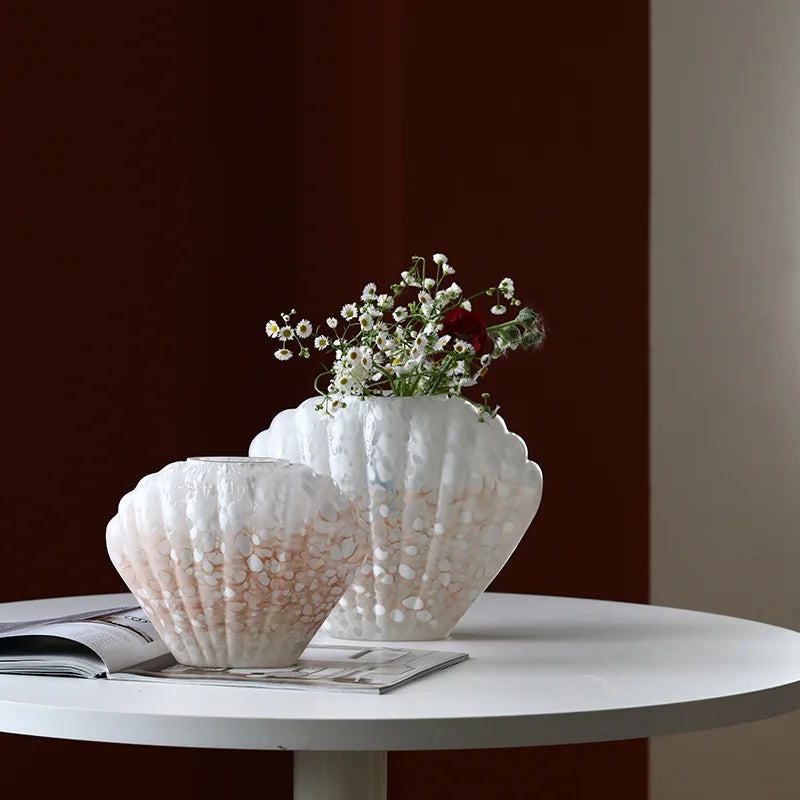 DecorBites™ Glass Vase Floral Arrangement Terrarium Clamshell Craft Shell Home Decor