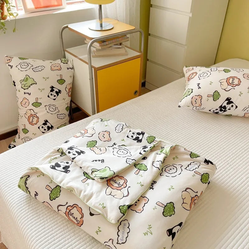 DecorBites™ Cartoon Patchwork Summer Cooling Blanket Lightweight Air Condition Comforter