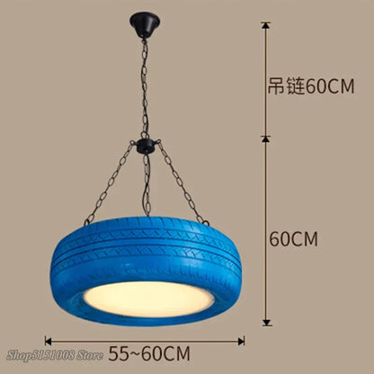 DecorBites™ Industrial Rubber Tire Pendant Light for Bar and Kitchen Décor