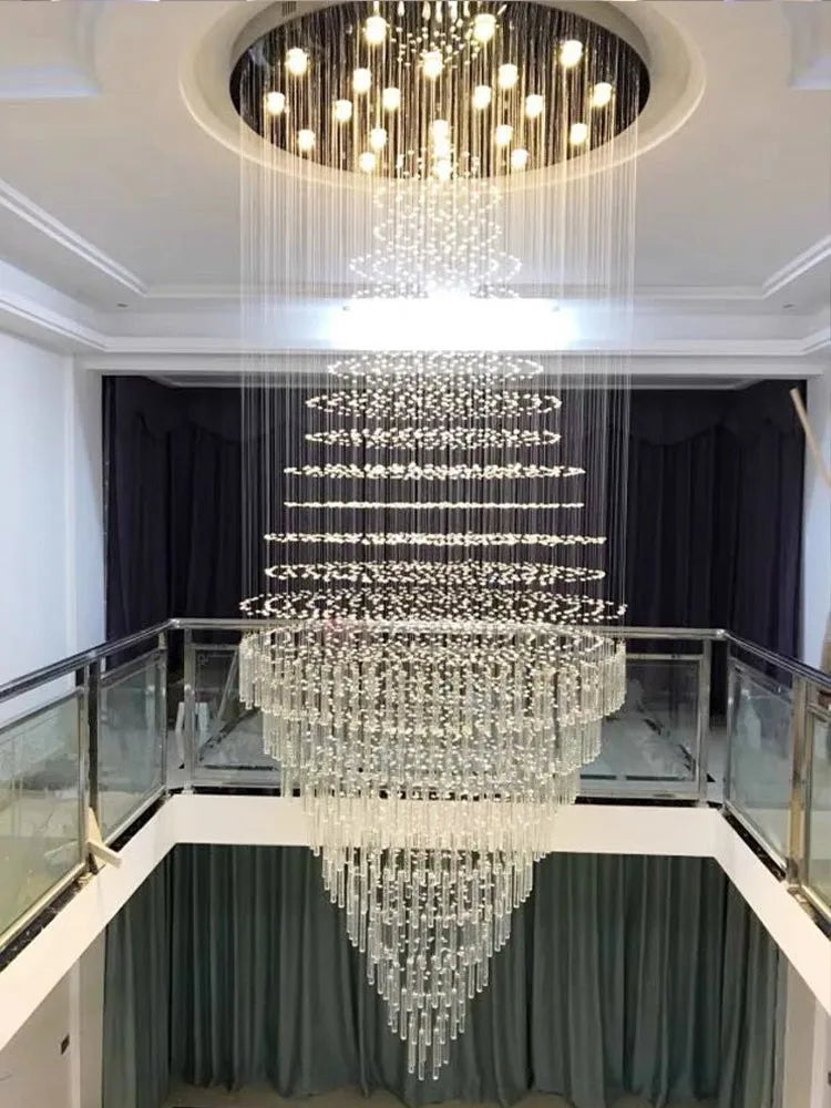 DecorBites™ Crystal Chandelier: Modern Nordic LED Pendant Light for Kitchen Living Room Staircase