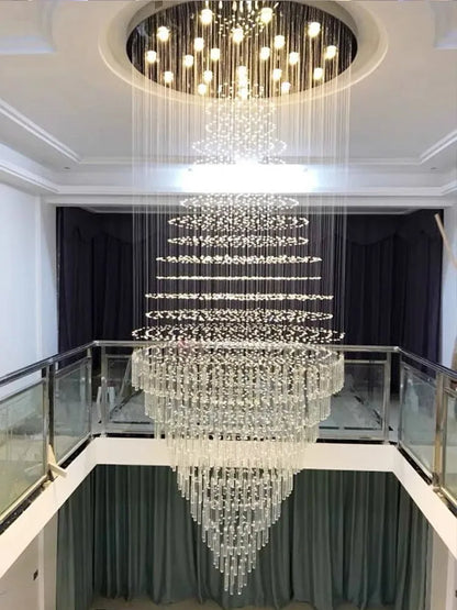 DecorBites™ Crystal Chandelier: Modern Nordic LED Pendant Light for Kitchen Living Room Staircase