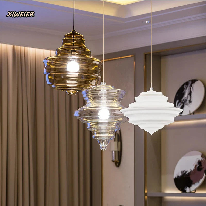 DecorBites™ Glass Chandelier: Modern Art Dining Room & Living Room Decor Lighting