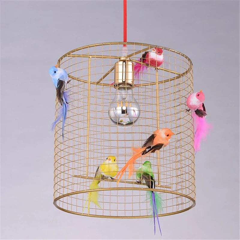 Lámpara colgante de jaula de pájaro Decorbites™ de oro para sala de estar, dormitorio y hogar en estilo nórdico loft