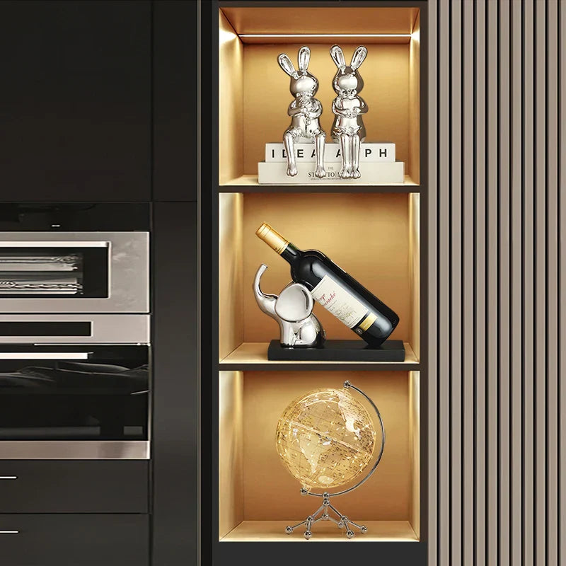 DecorBites™ Elephant Wine Rack Table Ornament Home Decor Sculpture Craft Art