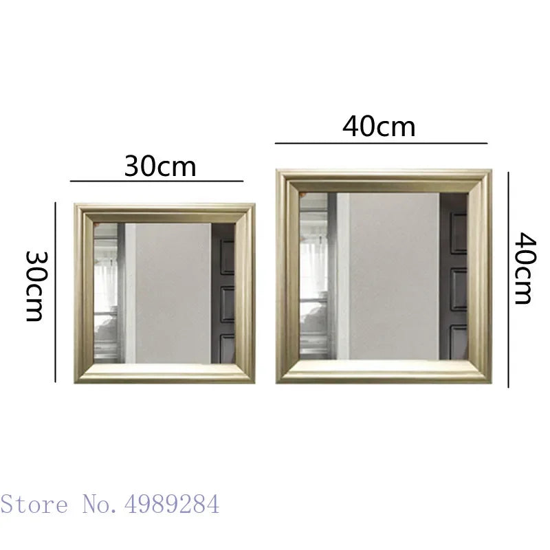 DecorBites™ Golden Border Square Mirror Wall Decor Combination