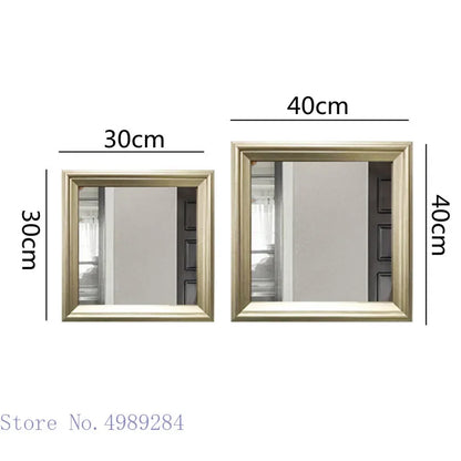 DecorBites™ Golden Border Square Mirror Wall Decor Combination