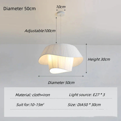 Lámpara colgante doble DecorBites™ color blanco crema para espacios elegantes