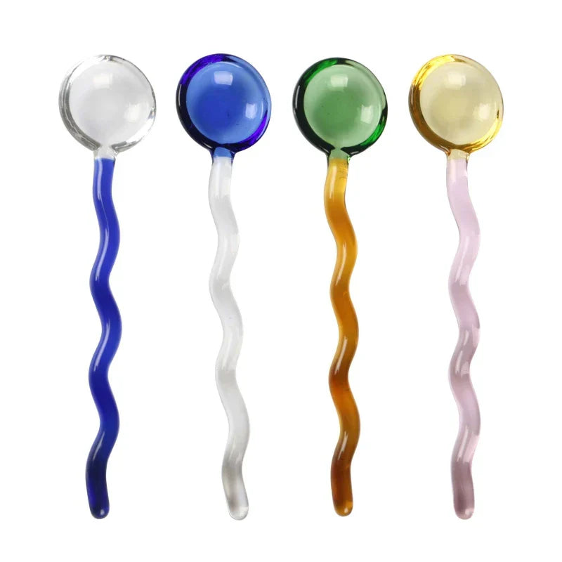 DecorBites™ Glass Spoon Coffee Stirring Rod for Home Cafe, Dessert Jam Scoop
