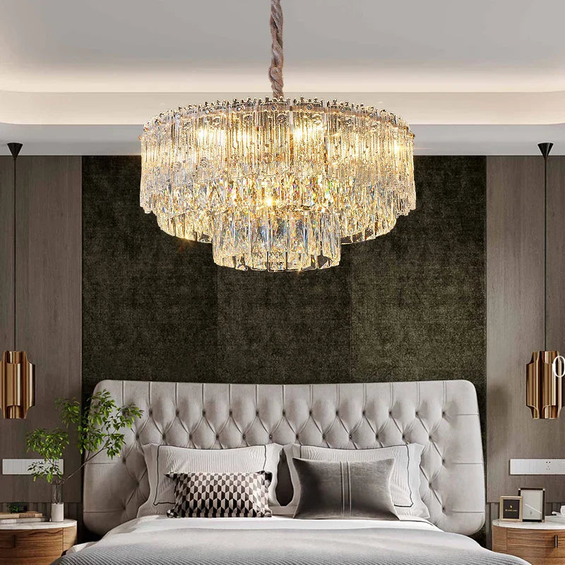 DecorBites™ Crystal Chandelier: Luxury Modern Room Lighting for Living Room, Dining Room, Bedroom
