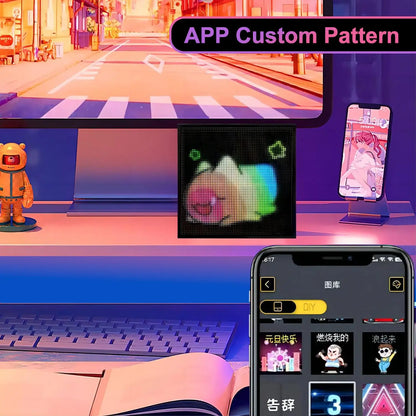 Pantalla LED para vehículos DecorBites™ con animación de texto personalizada - Pantalla de 32x32 píxeles