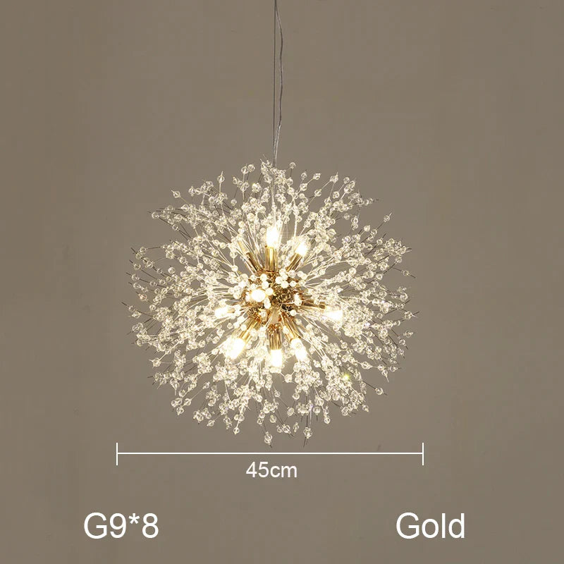 DecorBites™ Dandelion Chandelier: Nordic Minimalist Wrought Iron LED Indoor Light for Living Room