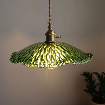 DecorBites™ Green Glass LED Pendant Light - Nordic Modern Copper Luminaire Suspendu