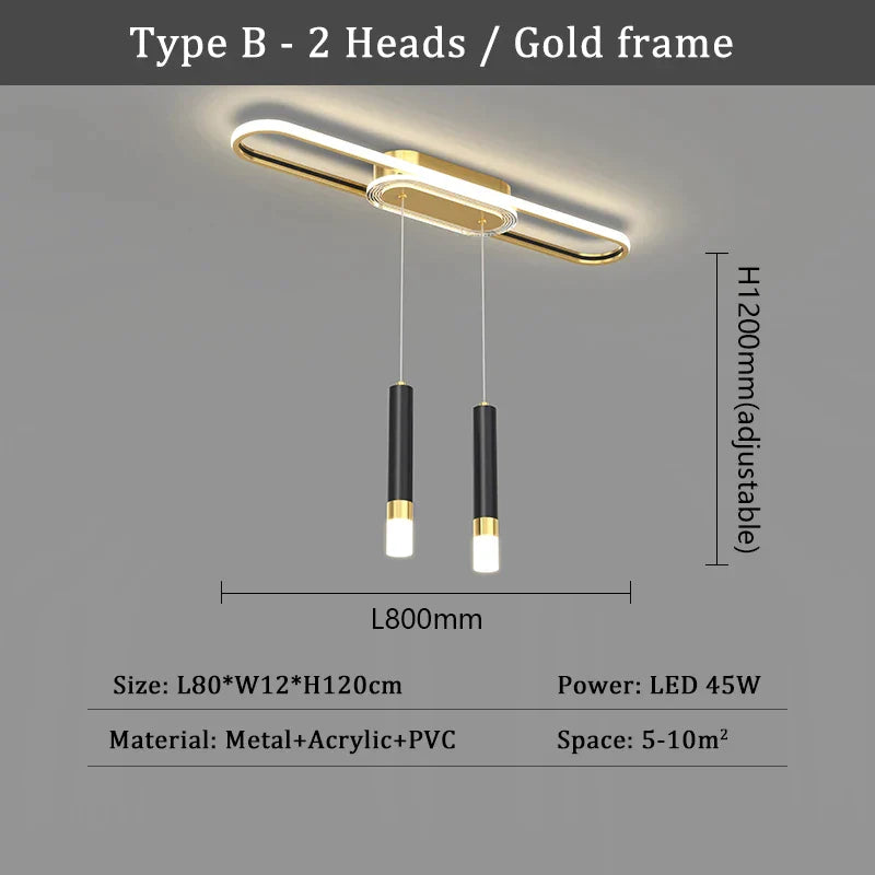 DecorBites™ LED Chandelier: Modern Ceiling Lighting for Living Dining Bedroom Kitchen Aisle