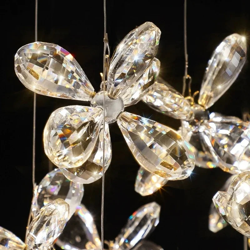 DecorBites™ Crystal LED Chandelier: Modern Luxury Flower Shaped Decorative Lighting