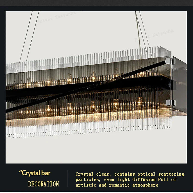 Lámpara de araña colgante de cristal DecorBites™ para una decoración de comedor de lujo