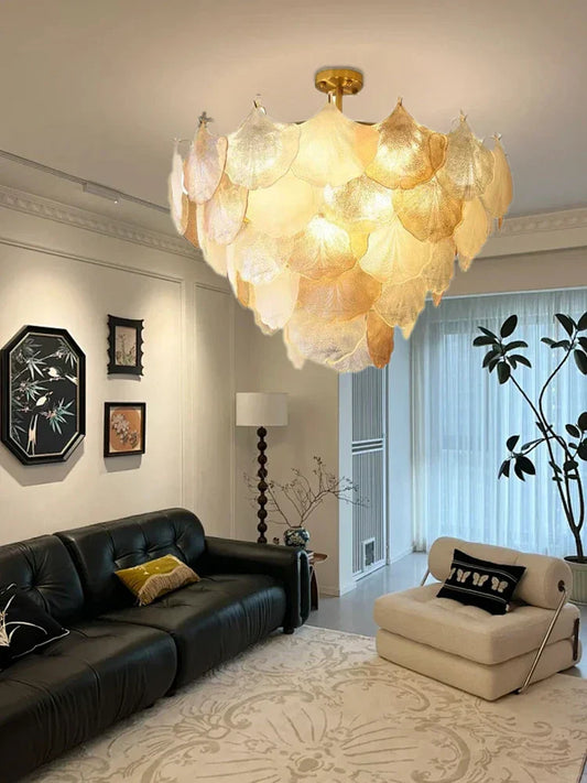 DecorBites™ Glass Shell Ceiling Pendant Light Luxury Bedroom Decor Hanglamp
