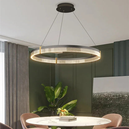 DecorBites™ Circle Chandelier Acrylic Shade, High-End Designer Hanging Lighting for Home and Restaurant