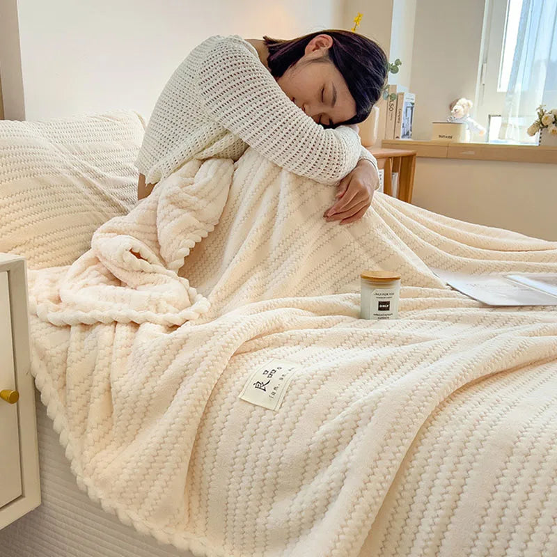 DecorBites™ Double Sided Jacquard Milk Velvet Blanket - Winter Warm Sofa Cover