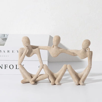 Figura abstracta de la amistad de DecorBites™ - Estatua de resina de la mejor amiga para decoración del hogar