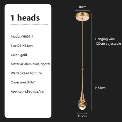 DecorBites™ Crystal Chandelier: Modern LED Pendant Light for Villa Living Room and Attic