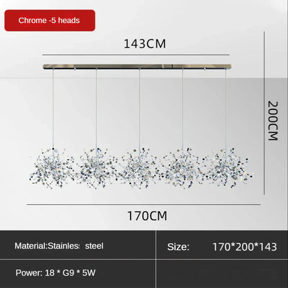 DecorBites™ Leaf Sequin Ceiling Chandelier for Modern Living Room, Restaurant, Bar, or Dining Table