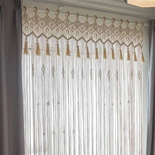 Decobites Macrame Cotton Door Curtain Wall Hanging Boho Decor Art Tapestry 160*280cm