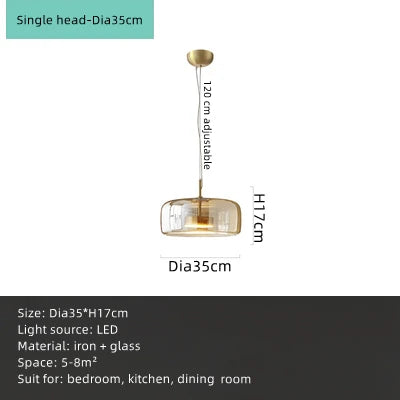 ثريا زجاجية كهرمانية من DecorBites™ لغرفة المعيشة وغرفة النوم والمطبخ والبار