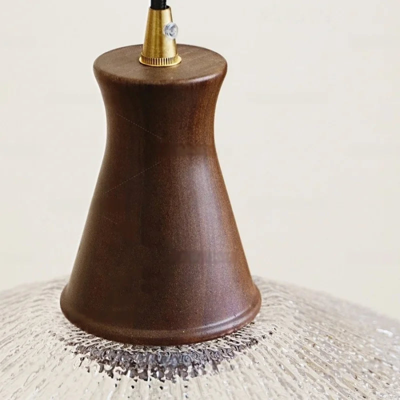 Lámparas colgantes LED DecorBites™ de vidrio y madera para decoración del hogar e iluminación de restaurantes