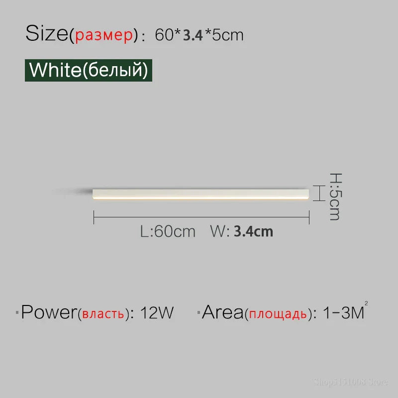 White LED Ceiling Light L150cm Dimmable Remote